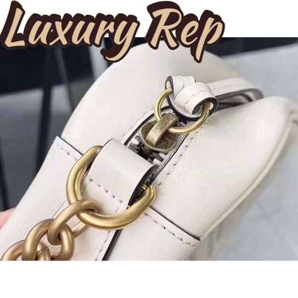 Replica Gucci GG Women GG Marmont Small Matelassé Shoulder Bag White Double G 12