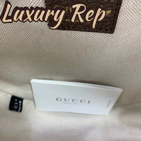 Replica Gucci Unisex Adidas x Gucci Ophidia Small Shoulder Bag Beige Brown GG Crystal Canvas 11