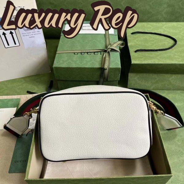 Replica Gucci Unisex Adidas x Gucci Small Shoulder Bag White Leather Interlocking G 5