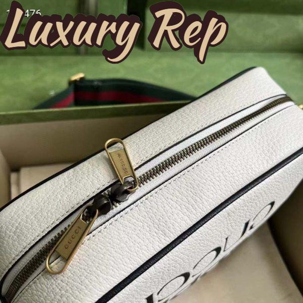 Replica Gucci Unisex Adidas x Gucci Small Shoulder Bag White Leather Interlocking G 9