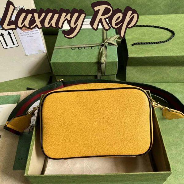 Replica Gucci Unisex Adidas x Gucci Small Shoulder Bag Yellow Leather Interlocking G 4