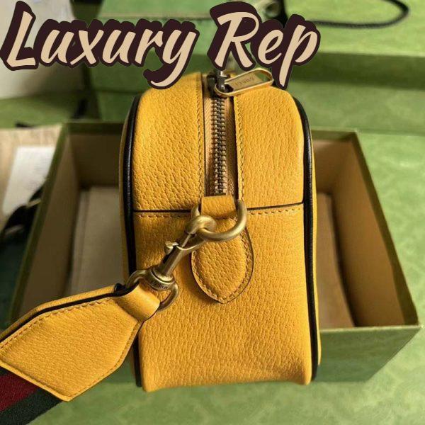 Replica Gucci Unisex Adidas x Gucci Small Shoulder Bag Yellow Leather Interlocking G 6
