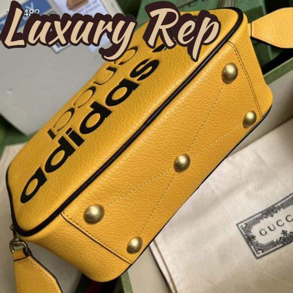 Replica Gucci Unisex Adidas x Gucci Small Shoulder Bag Yellow Leather Interlocking G 7