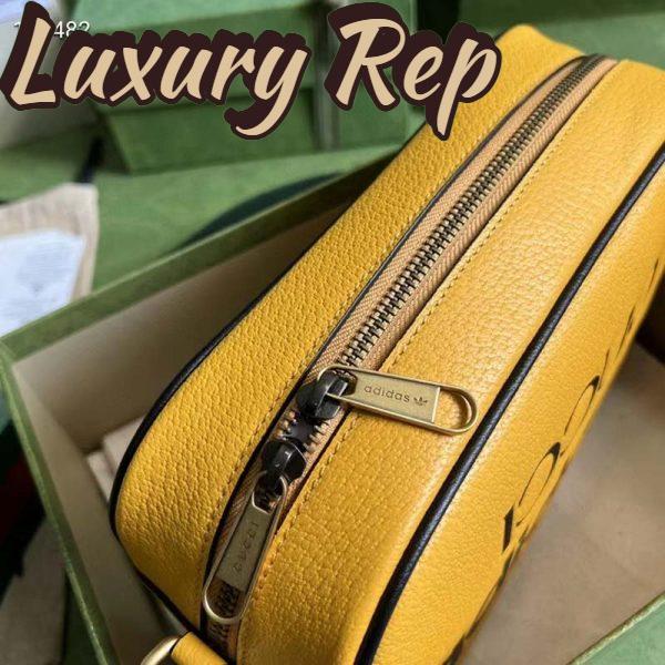 Replica Gucci Unisex Adidas x Gucci Small Shoulder Bag Yellow Leather Interlocking G 8