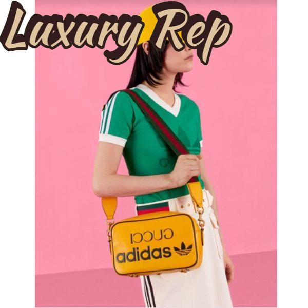 Replica Gucci Unisex Adidas x Gucci Small Shoulder Bag Yellow Leather Interlocking G 12