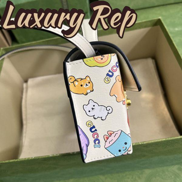 Replica Gucci Unisex Animal Print Mini Bag Beige Ebony GG Supreme Canvas 7