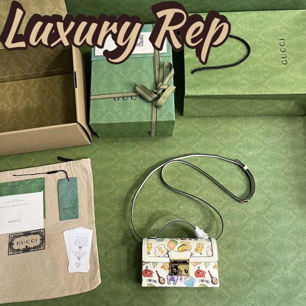 Replica Gucci Unisex Animal Print Mini Bag Beige Ebony GG Supreme Canvas 11