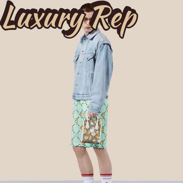 Replica Gucci Unisex Animal Print Mini Tote Bag Beige Ebony GG Supreme Canvas 11