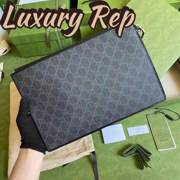 Replica Gucci Unisex Beauty Case Interlocking G Black GG Supreme Canvas 4