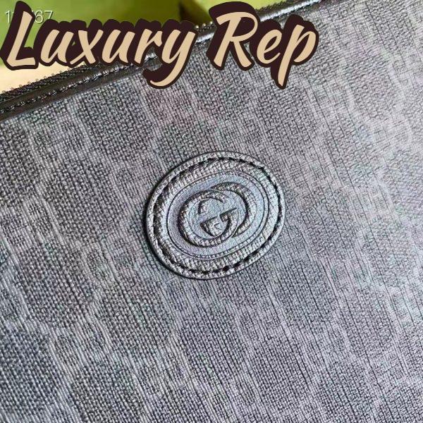 Replica Gucci Unisex Beauty Case Interlocking G Black GG Supreme Canvas 5