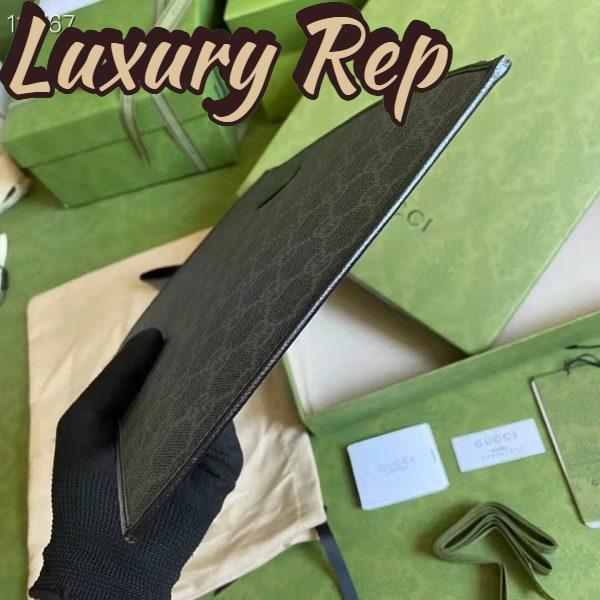 Replica Gucci Unisex Beauty Case Interlocking G Black GG Supreme Canvas 9