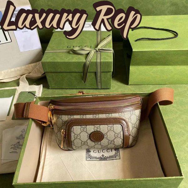 Replica Gucci Unisex Belt bag Interlocking G Beige Ebony GG Supreme Canvas 3