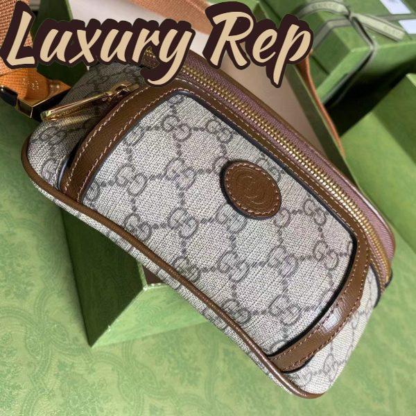 Replica Gucci Unisex Belt bag Interlocking G Beige Ebony GG Supreme Canvas 4