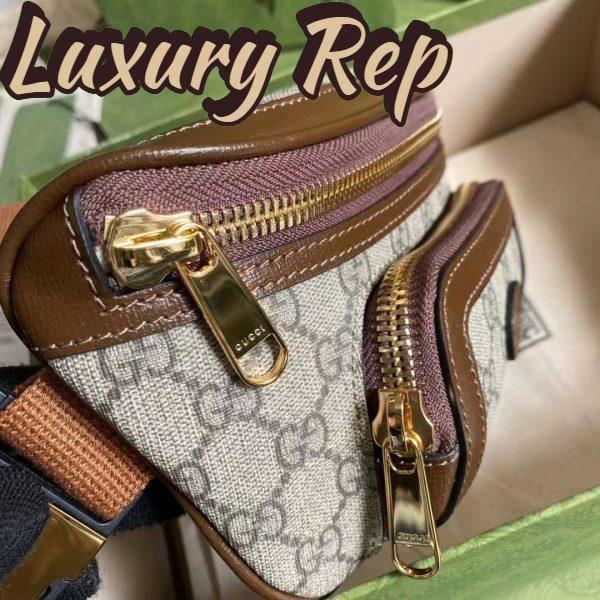 Replica Gucci Unisex Belt bag Interlocking G Beige Ebony GG Supreme Canvas 7
