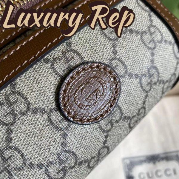 Replica Gucci Unisex Belt bag Interlocking G Beige Ebony GG Supreme Canvas 8