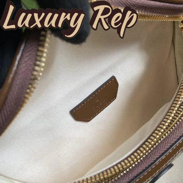 Replica Gucci Unisex Belt bag Interlocking G Beige Ebony GG Supreme Canvas 10