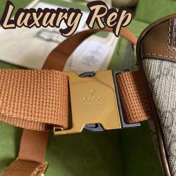 Replica Gucci Unisex Belt bag Interlocking G Beige Ebony GG Supreme Canvas 11
