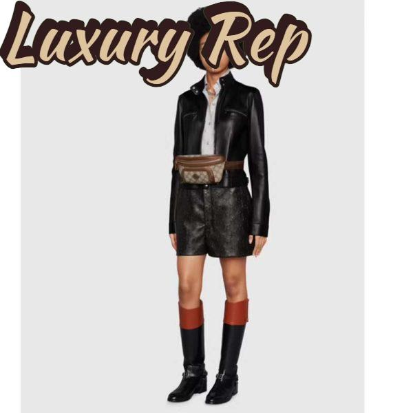 Replica Gucci Unisex Belt bag Interlocking G Beige Ebony GG Supreme Canvas 13