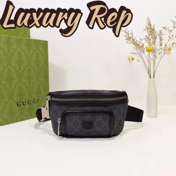 Replica Gucci Unisex Belt bag Interlocking G Black GG Supreme Canvas 3