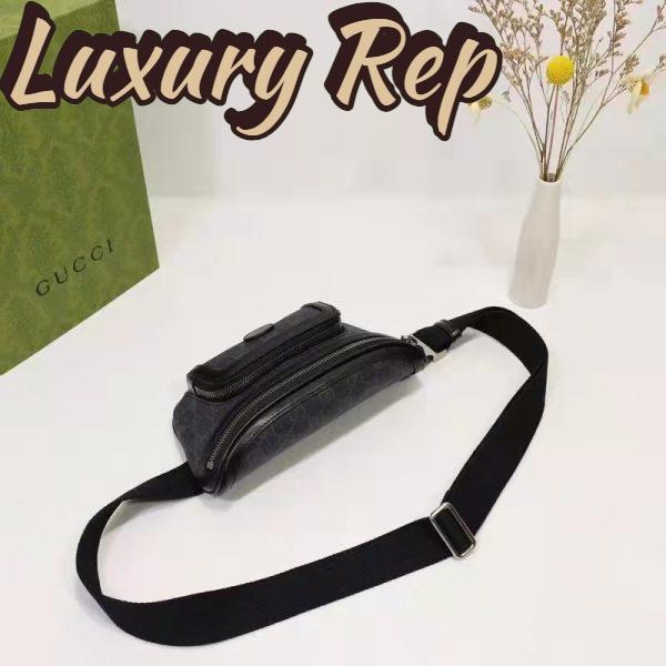 Replica Gucci Unisex Belt bag Interlocking G Black GG Supreme Canvas 4