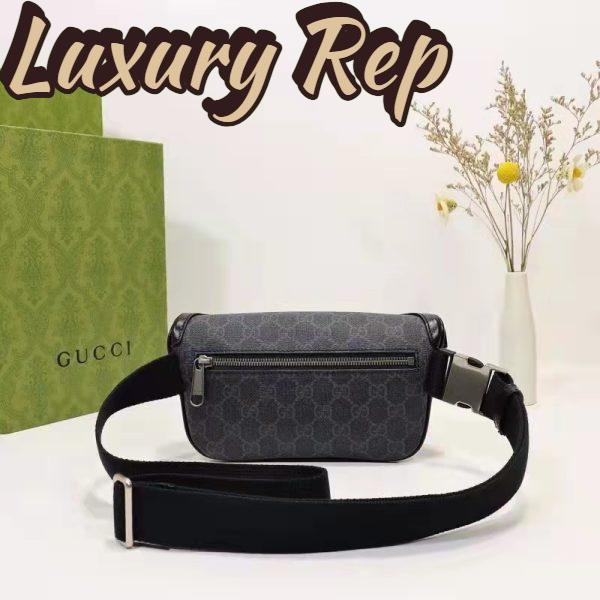 Replica Gucci Unisex Belt bag Interlocking G Black GG Supreme Canvas 5