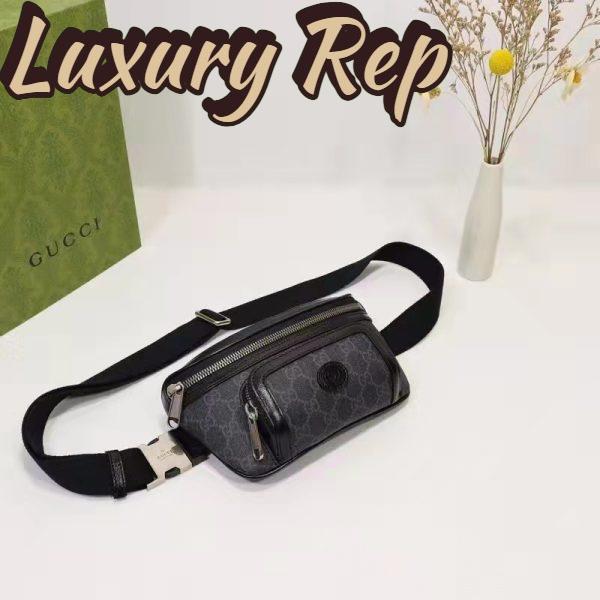 Replica Gucci Unisex Belt bag Interlocking G Black GG Supreme Canvas 6