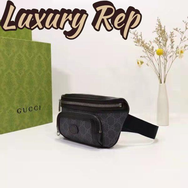 Replica Gucci Unisex Belt bag Interlocking G Black GG Supreme Canvas 7
