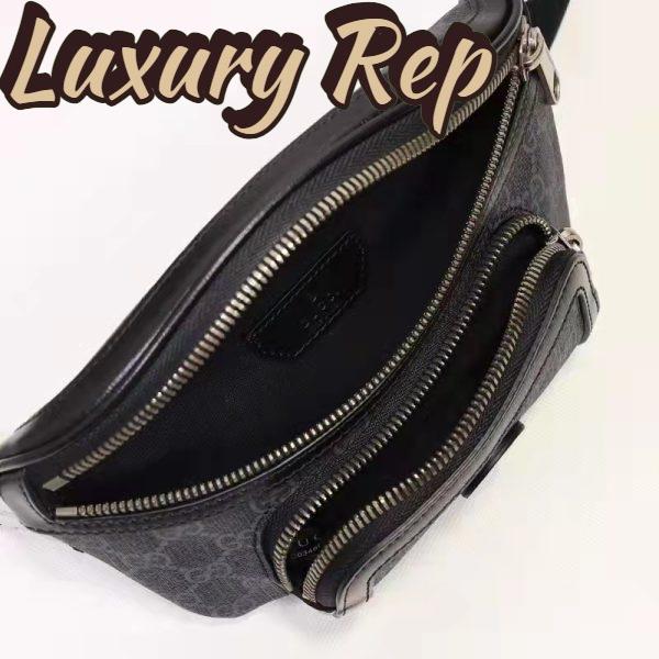 Replica Gucci Unisex Belt bag Interlocking G Black GG Supreme Canvas 9