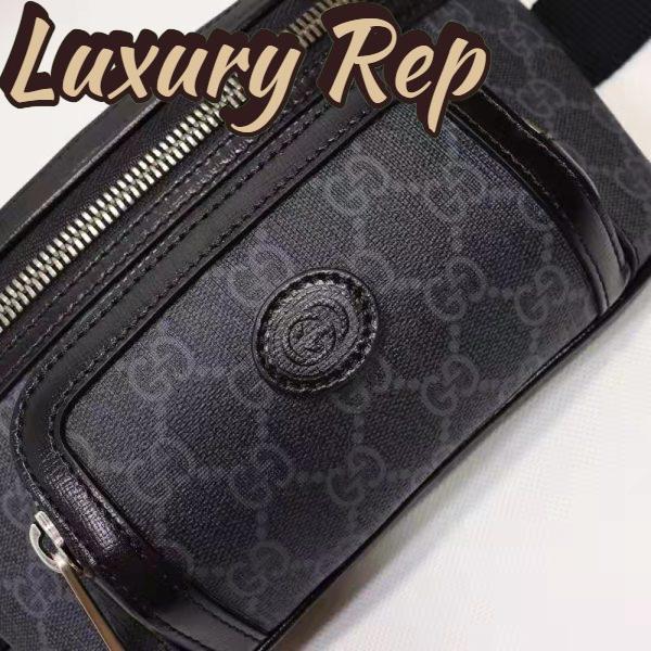 Replica Gucci Unisex Belt bag Interlocking G Black GG Supreme Canvas 10