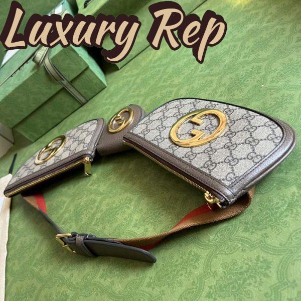 Replica Gucci Unisex Blondie Mini Belt Bag Beige Ebony GG Supreme Canvas 6