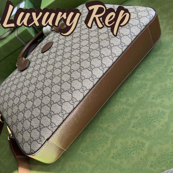 Replica Gucci Unisex Business Case Interlocking G Beige Ebony GG Supreme Canvas 5