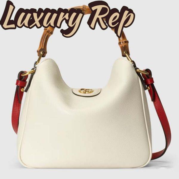 Replica Gucci Unisex Diana Small Shoulder Bag White Leather Double G