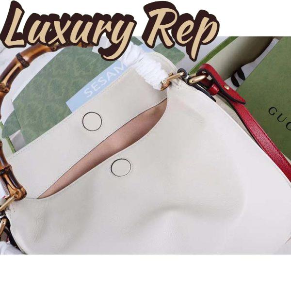 Replica Gucci Unisex Diana Small Shoulder Bag White Leather Double G 10