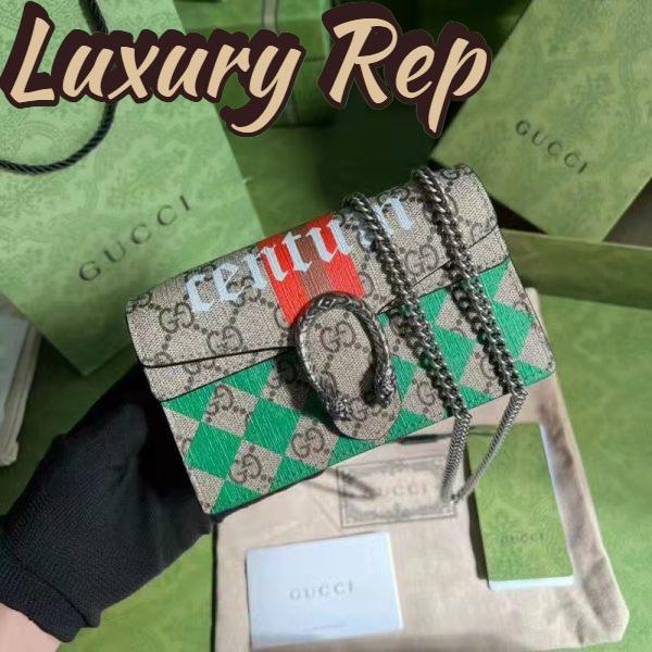 Replica Gucci Unisex Dionysus Small Shoulder Bag Beige GG Supreme Canvas 4