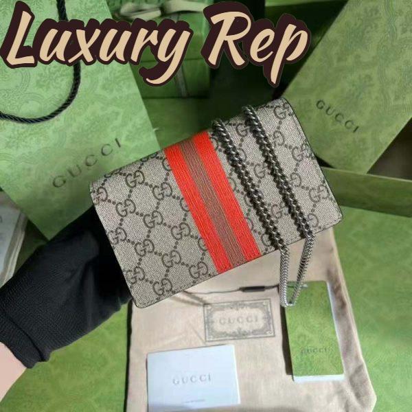 Replica Gucci Unisex Dionysus Small Shoulder Bag Beige GG Supreme Canvas 5