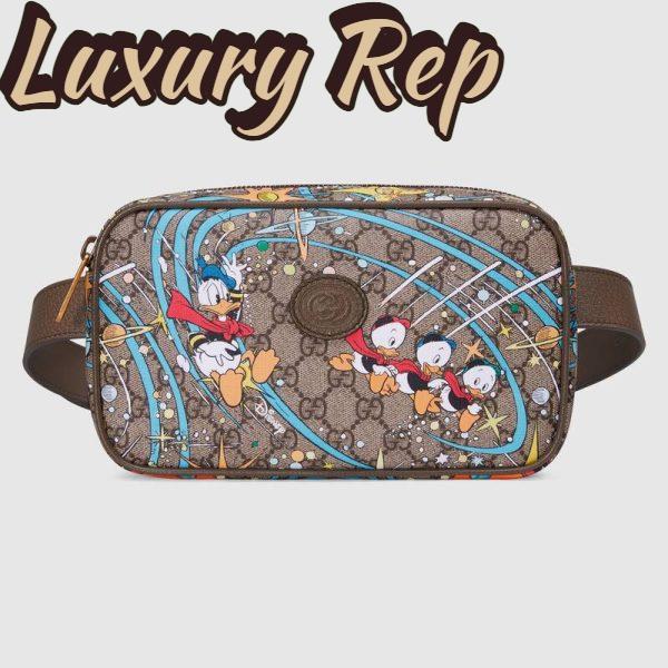 Replica Gucci Unisex Disney x Gucci Donald Duck Print Belt Bag Leather Interlocking G