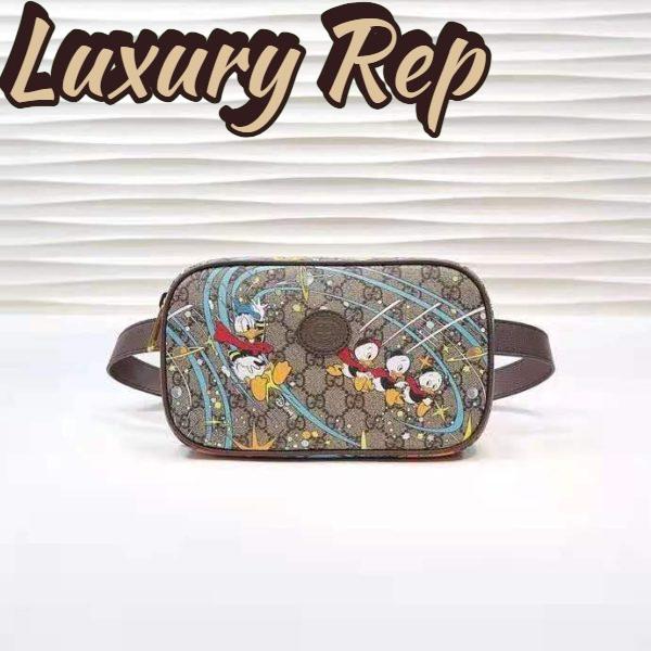 Replica Gucci Unisex Disney x Gucci Donald Duck Print Belt Bag Leather Interlocking G 3