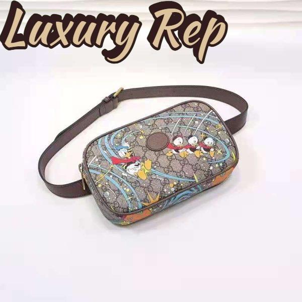 Replica Gucci Unisex Disney x Gucci Donald Duck Print Belt Bag Leather Interlocking G 5