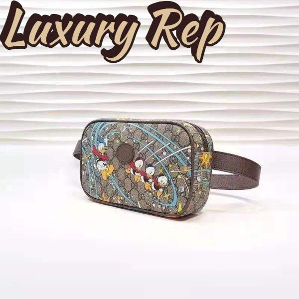 Replica Gucci Unisex Disney x Gucci Donald Duck Print Belt Bag Leather Interlocking G 6