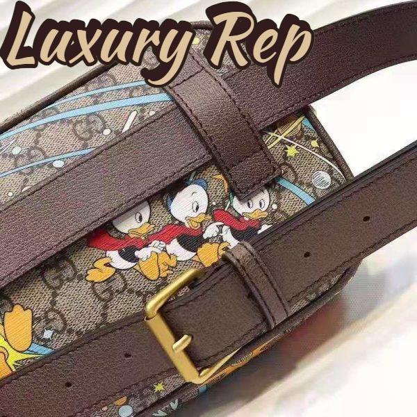 Replica Gucci Unisex Disney x Gucci Donald Duck Print Belt Bag Leather Interlocking G 11
