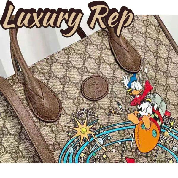 Replica Gucci Unisex Disney x Gucci Donald Duck Tote Bag Beige GG Supreme Canvas 9