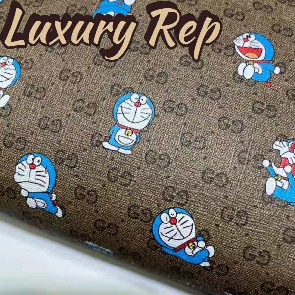 Replica Gucci Unisex Doraemon x Gucci Mini Bag Beige/Ebony Mini GG Supreme Canvas 8