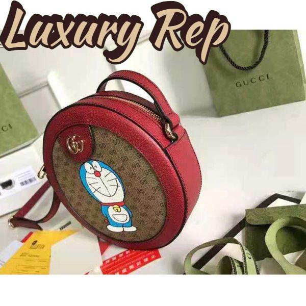 Replica Gucci Unisex Doraemon x Gucci Shoulder Bag Beige/Ebony Mini GG Supreme Canvas 7