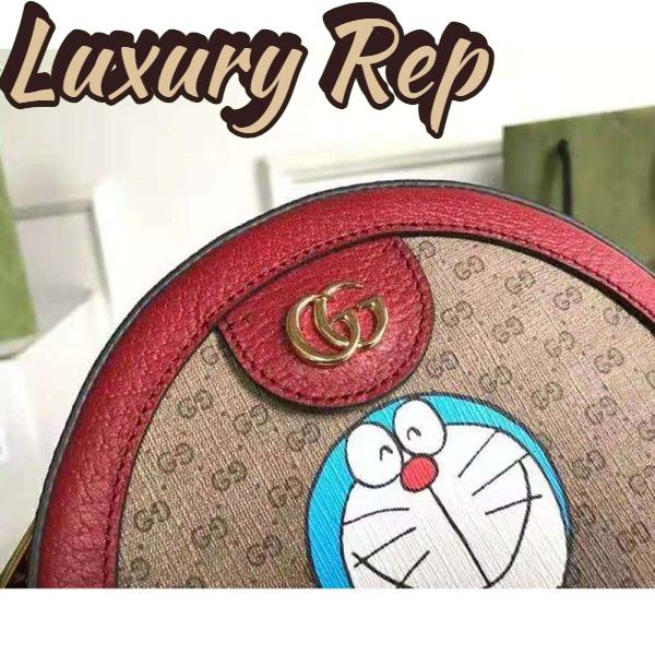 Replica Gucci Unisex Doraemon x Gucci Shoulder Bag Beige/Ebony Mini GG Supreme Canvas 9