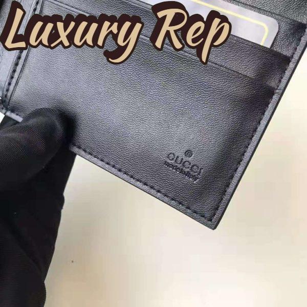 Replica Gucci GG Men Kingsnake Print GG Supreme Wallet in Black/Grey GG Supreme Canvas 11