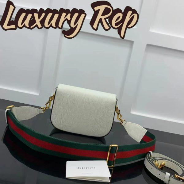 Replica Gucci Unisex GG Adidas x Gucci Horsebit 1955 Mini Bag White Black Leather Trefoil 8