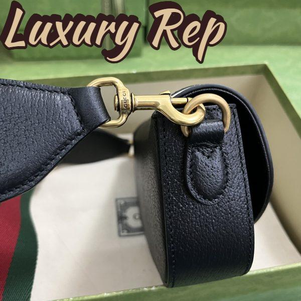 Replica Gucci Unisex GG Adidas x Gucci Mini Bag Black Leather Off White Trefoil Print 6