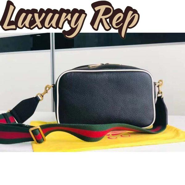 Replica Gucci Unisex GG Adidas x Gucci Small Shoulder Bag Black Leather Green Red Web 4
