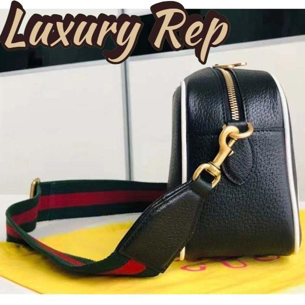 Replica Gucci Unisex GG Adidas x Gucci Small Shoulder Bag Black Leather Green Red Web 6