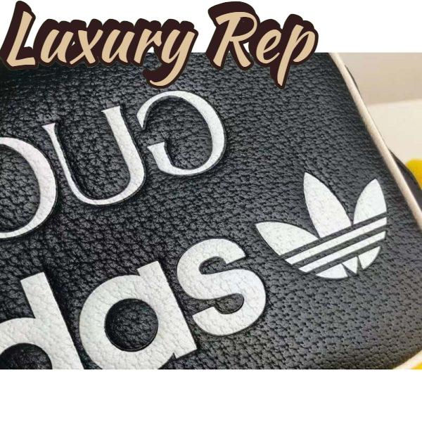 Replica Gucci Unisex GG Adidas x Gucci Small Shoulder Bag Black Leather Green Red Web 9